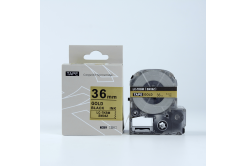 Epson LK-SM36ZW, 36mm x 9m, black text / gold tape, compatible tape