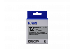 Epson LabelWorks LK-4SBM C53S654019 12mm x 9m, black text / silver tape, fluorescent, original tape