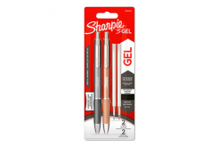 Sharpie 2162643, gel pen S-Gel Metal, black, 2pcs, 0.7mm, extra 2 refills