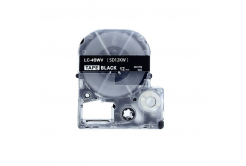 Epson LC-SD12KW, 12mm x 8m, white text / black tape, compatible tape