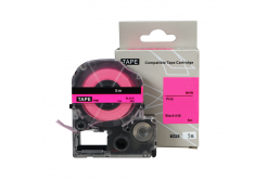 Epson HTC6PW, 6mm x 8m, black text / pink tape, compatible tape