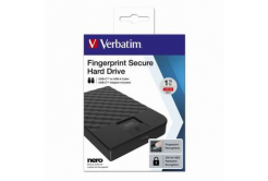 Verbatim externí pevný disk, Fingerprint Secure HDD, 2.5", USB 3.0 (3.2 Gen 1), 1TB, 53650, černý, šifrovaný s čtečkou otisků prst