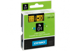 Dymo D1 40918, S0720730, 9 mm x 7 m, black text / yellow tape, original tape
