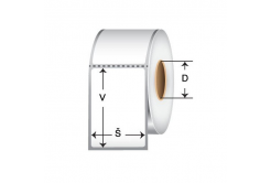 Self-adhesive PP (polypropylen) labels, 69x48mm, 1500pcs, for TTR, yellow, roll