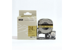 Epson LC-SM24ZW, 24mm x 8m, black text / gold tape, compatible tape