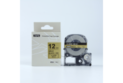 Epson LK-SM12ZW, 12mm x 9m, black text / gold tape, compatible tape