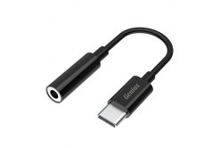 USB/Audio převodník, USB C samec - Jack (3.5mm) samice, stereo, černá, Genius ACC-C100