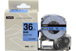 Epson LK-SC36BW, 36mm x 9m, black text / blue tape, compatible tape