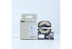 Epson LK-ST6BW, 6mm x 9m, blue text / transparent tape, compatible tape