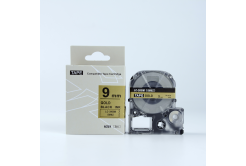 Epson LK-SM9ZW, 9mm x 9m, black text / gold tape, compatible tape