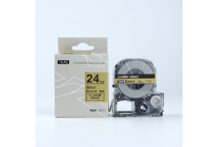 Epson LK-SM24ZW, 24mm x 9m, black text / gold tape, compatible tape