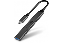 CONNECT IT USB-C hub, (1xUSB-A 3.0, 3xUSB-A 2.0), externí, antracitová