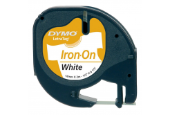 Dymo original tape to the label printer, Dymo, S0718850, black text/white tape, 2m, 12mm, LetraTag ironing tape