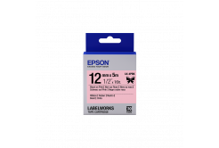 Epson LabelWorks LK-4PBK C53S654031 12mm x 5m, black text / pink tape, textile ribbon, original tape