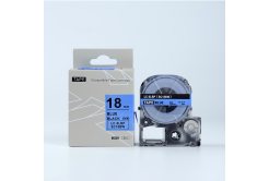 Epson LTS18BW, 18mm x 5m, blue text / white tape, compatible tape