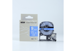 Epson LK-SD9BW, 9mm x 9m, white text / blue tape, compatible tape