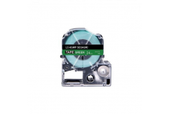 Epson LK-SD24GW, 24mm x 9m, white text / green tape, compatible tape